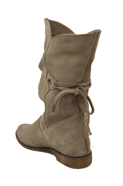 Obuv Dámské boty Béžové Zimní přírodní kůže velur 999 Z ElitaBut