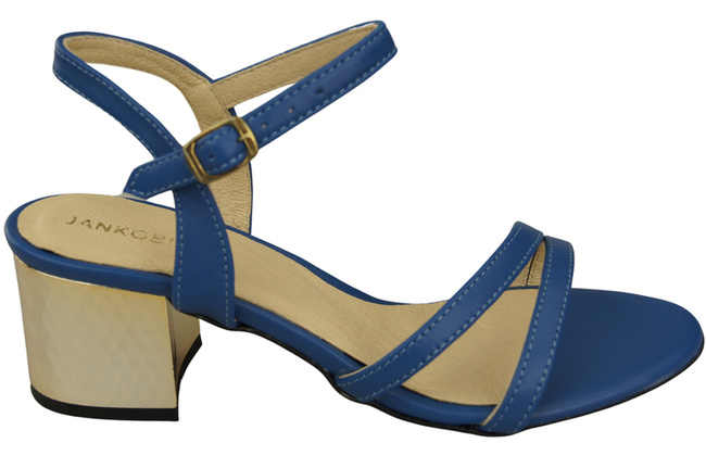 Dámská obuv Modrá přírodní kůže 197 Smyslně odhalující nohy Sandály ElitaBut