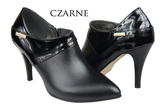 Obuv Dámské polobotky z přírodní kůže Černá 865 ElitaBut