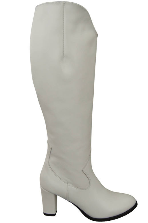 Stylová obuv Dámské bílé boty na podpatku Přírodní kůže 211 ElitaBut