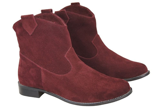 Dámské boty Maroon Jaro / podzim přírodní kůže velur 132 L ElitaBut