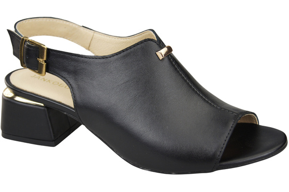 Dámská obuv Sandály Černá zlatá přezka Přírodní kůže 198 ElitaBut