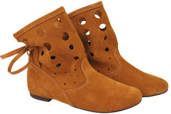 Obuv Dámské kozačky z přírodní kůže Velur Červená 160 ElitaBut