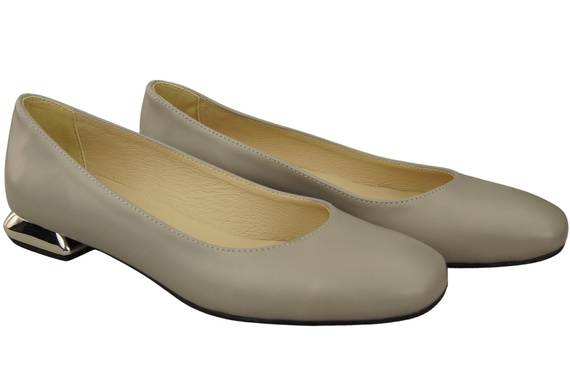 Dámská obuv Dýně Světlé Ash Ozdobný podpatek Přírodní kůže 209 ElitaBut