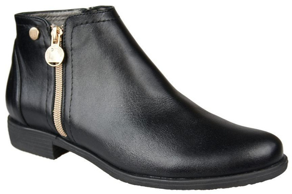 Spring Dámské boty z přírodní kůže Black 872 ElitaBut