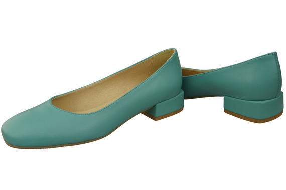 Pohodlná dámská obuv Tyrkysové byty Přírodní kůže 204 ElitaBut