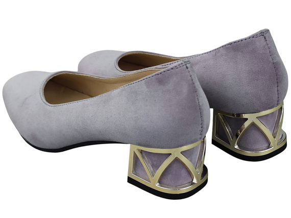 Pohodlné dámské boty Lila lodičky s ozdobným podpatkem Přírodní semišová kůže 219 Od ElitaBut