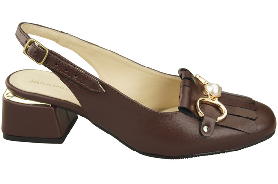 Dámská obuv Čokoládové sandály zdobené třásněmi Přírodní kůže 208 ElitaBut