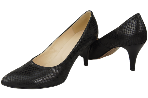 Dámská obuv Černé lodičky s motivem hadů Přírodní kůže 150 ElitaBut