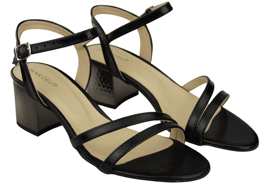 Dámská obuv Černá lesklá přírodní kůže 197 Smyslně odhalující nohy Sandály ElitaBut