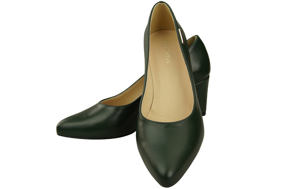 Klasické hladké boty Dámské lodičky Emerald Green Natural Leather 213 ElitaBut