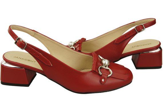 Dámská obuv Červené sandály zdobené třásněmi Přírodní kůže 208 ElitaBut