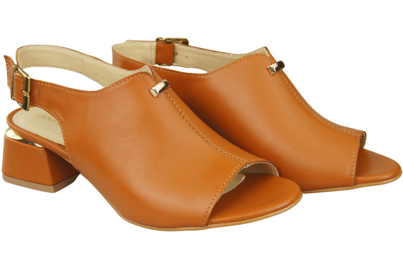 Dámská obuv Sandály Červená zlatá přezka Přírodní kůže 198 ElitaBut