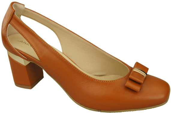 Dámská obuv Boty Červená obuv z přírodní kůže s ozdobným podpatkem 199 ElitaBut