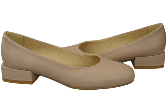Pohodlná dámská obuv Cappuccino Bright Flat Natural Leather 204 ElitaBut