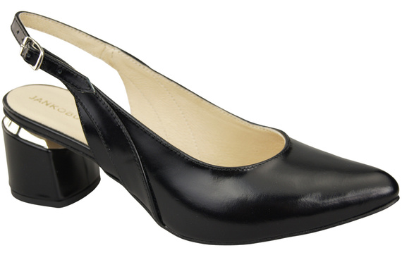 Dámská obuv Sandály černé lesklé přírodní kůže 196 ElitaBut