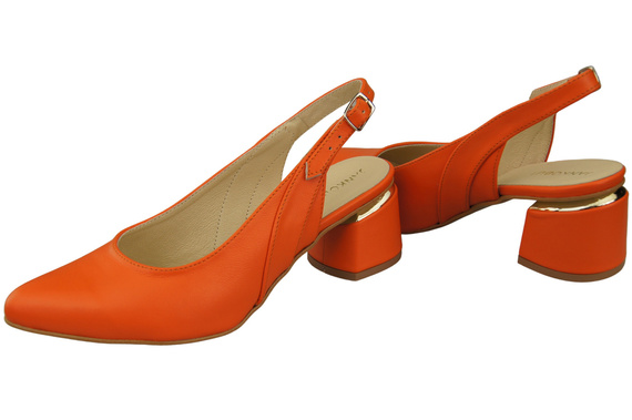 Dámská obuv Sandály Oranžová přírodní kůže 196 ElitaBut