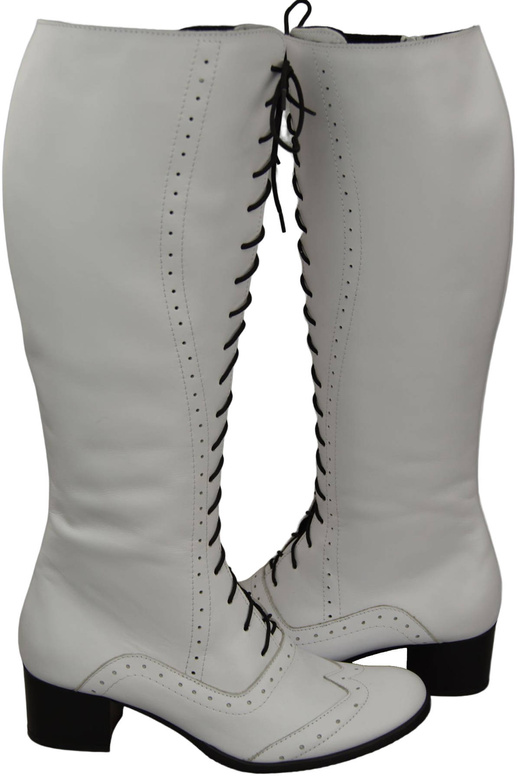 Obuv Dámské bílé šněrovací boty z přírodní kůže 595 ElitaBut