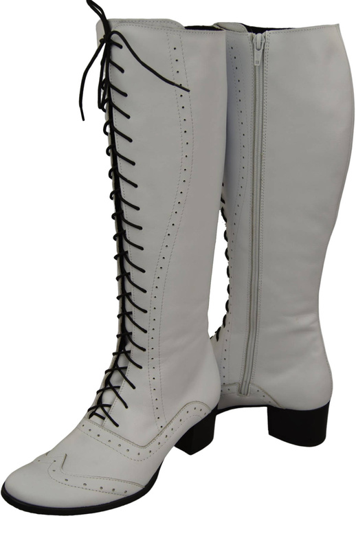 Obuv Dámské bílé šněrovací boty z přírodní kůže 595 ElitaBut