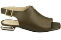 Pohodlné dámské sandály Olive Flat Gold Heel Natural Leather 207 ElitaBut