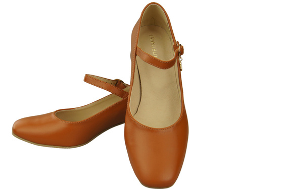 Dámská obuv Červené kožené lodičky s páskem 202 ElitaBut