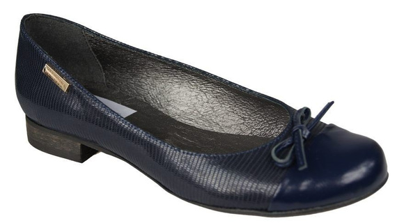 Dámské baleríny z přírodní kůže Navy blue 873 ElitaBut