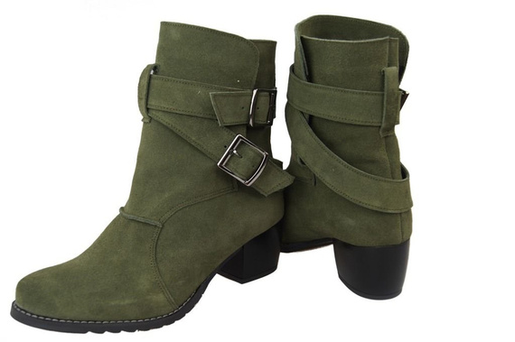 Dámské boty Boty Natural Leather Velour Butel Grey 119 ElitaBut