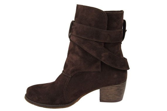 Dámské boty Natural leather Velour Chocolate 119 ElitaBut