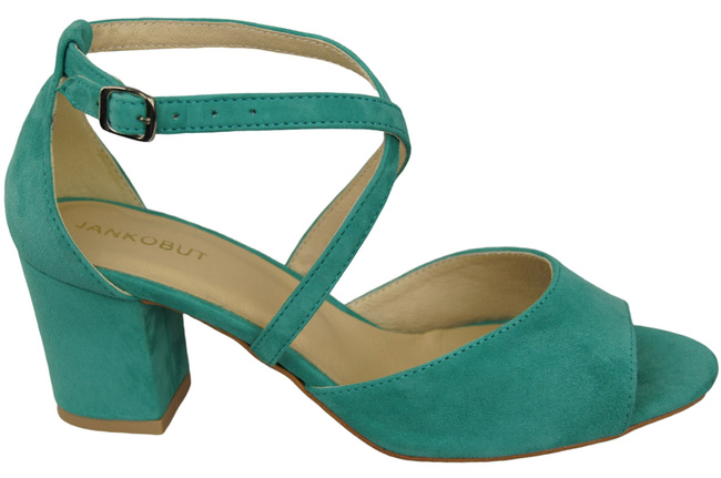Dámská obuv Tyrkysové kožené semišové sandály 111 ElitaBut