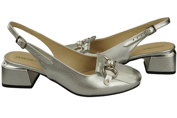 Dámská obuv Stříbrné sandály zdobené třásněmi Přírodní kůže 208 ElitaBut