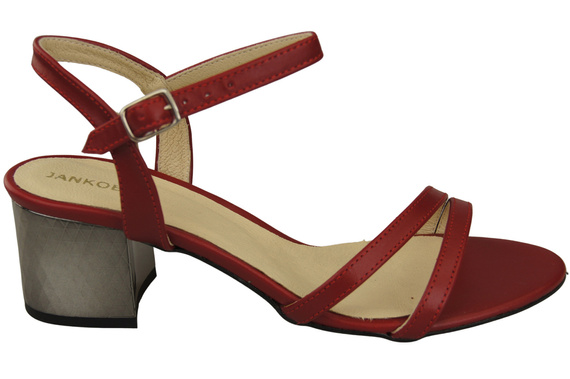 Dámská obuv Červená přírodní kůže 197 Smyslně odhalující nohy Sandály ElitaBut