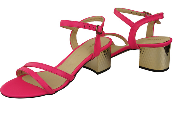Dámská obuv Neon Pink Natural Leather 197 Smyslně odhalující sandály ElitaBut