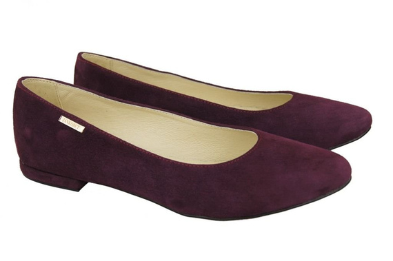Dámské boty Ballerina Bordo leather Suede leather 131 ElitaBut