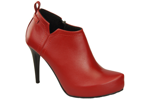 Dámská obuv Červené kozačky zateplené přírodní kůže 794 ElitaBut