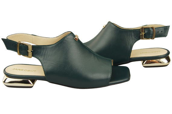 Pohodlná dámská obuv Malachite Sandály Plochý zlatý podpatek Přírodní kůže 207 ElitaBut