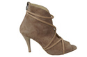 Dámská obuv Peep Toe Leather Natural Suede Cappuccino 107 ElitaBut