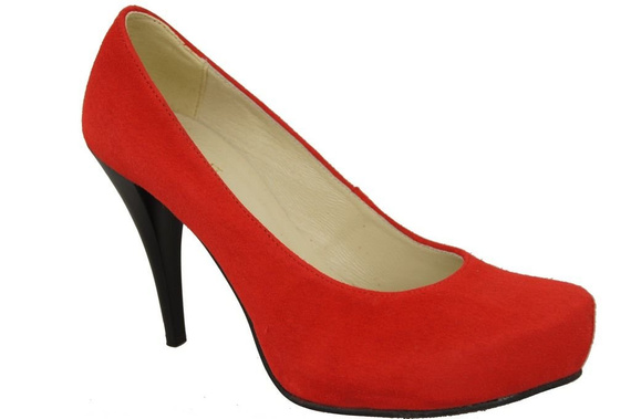 Dámská obuv Červená semišová přírodní kůže 644 ElitaBut