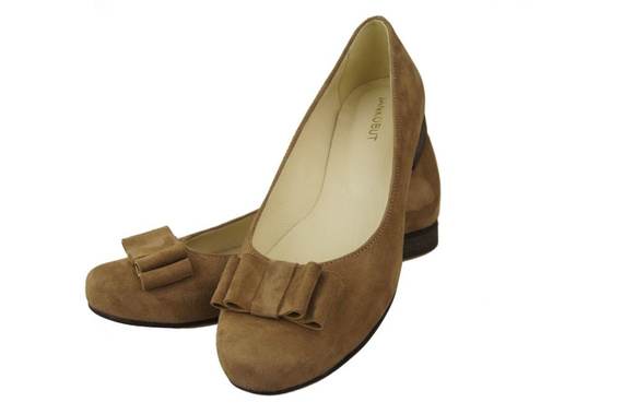 Dámské baleríny Olive Leather Natural 126 ElitaBut