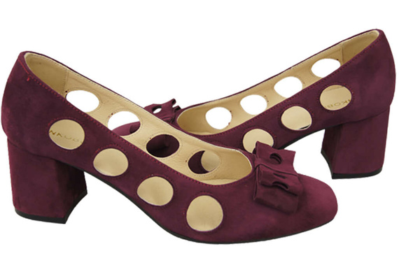 Dámská obuv Dámské lodičky Maroon semišová kůže 182 ElitaBut