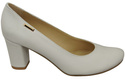 Dámské boty Classic White Natural Leather Almond Nose pumps 201 ElitaBut