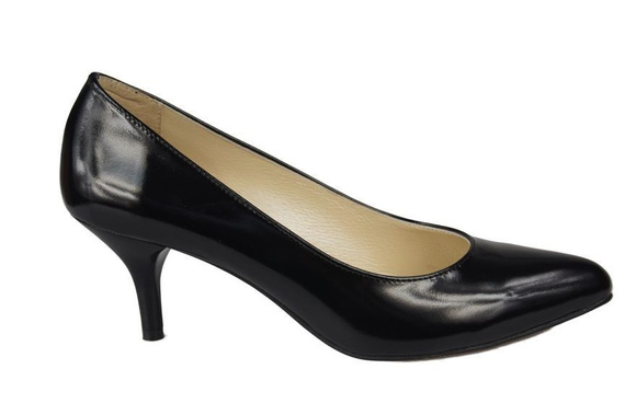 Dámská obuv Dámské lodičky 825 z přírodní kůže Černá lakovaná ElitaBut