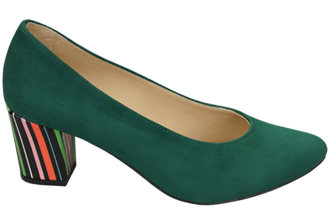 Dámská obuv Malachite Natural Suede Leather Decorative Heel 158 With ElitaBut