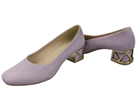 Pohodlné dámské boty Bright Lila lodičky s ozdobným podpatkem Přírodní semišová kůže 219 Od ElitaBut