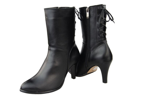 Obuv Zimní dámské boty z přírodní kůže Černá 978 Z ElitaBut