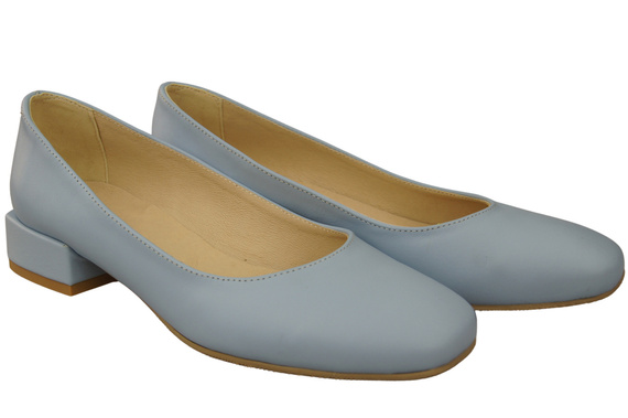 Pohodlná dámská obuv Pumpkins Bright Blue Flat Natural Leather 204 ElitaBut