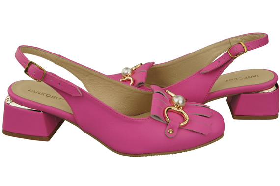 Dámská obuv Fuchsiové sandály zdobené třásněmi Přírodní kůže 208 ElitaBut