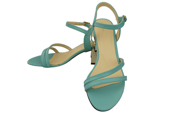 Dámská obuv Tyrkysová přírodní kůže 197 Smyslně odhalující sandály na nohy ElitaBut