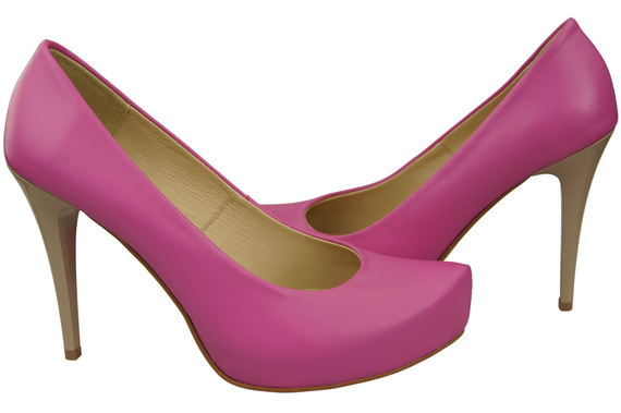 Dámská obuv Fuchsiové lodičky na podpatku Přírodní kůže 205 ElitaBut