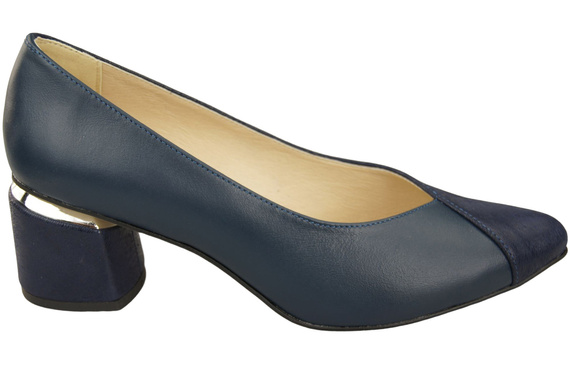 Výjimečné dámské námořnicky modré boty z přírodní kůže Pocit luxusu na nohou 191 ElitaBut