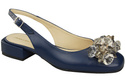 Dámská obuv Navy blue sandály s krystaly Přírodní kůže 215 ElitaBut